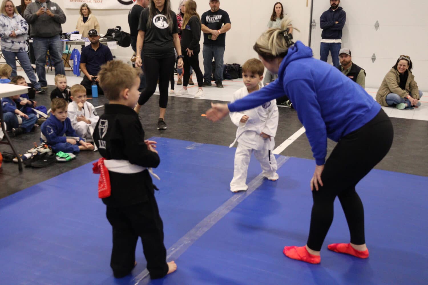 Image from Kids Jiujitsu tournament held at Mukhua Brazilian JiuJitsu in Stephenville, TX